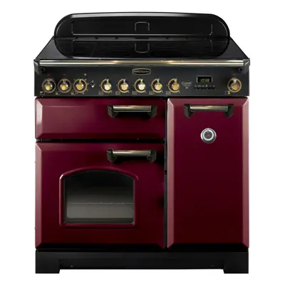 Rangemaster CDL90EICY/B Classic Deluxe Cranberry with Brass Trim 90cm Induction Range Cooker - R