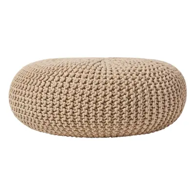 (Linen) Knitted Cotton Large Round Pouffe Footstool x cm