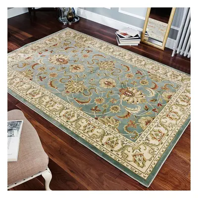 (KENDRA 45L Green, x cm) Luxury Traditional Rugs Small Extra Large Hallway Runners Round Circle 