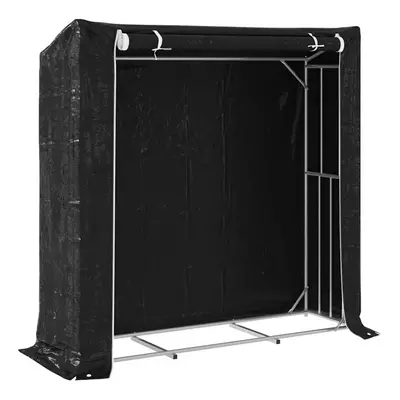 (200 x x cm) vidaxL Firewood Rack with Rain Cover 100.5x100.5x110.5 cm Galvanised Steel