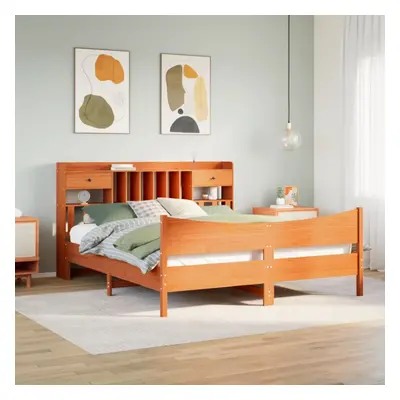 vidaXL Bed Frame without Mattress Wax Brown 180x200 cm Super King Solid Wood Pine