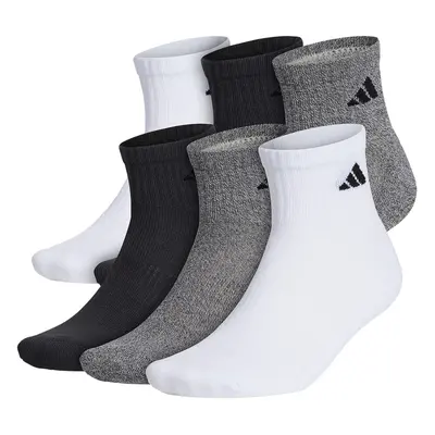 adidas Mens Athletic Cushioned (6-pair) Quarter Sock White/Alumina Be