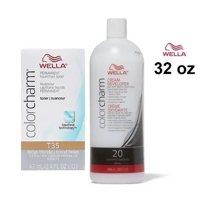 (T35, Developer (Vol.20) 32oz) Wella Color Charm Developer Volume 32oz