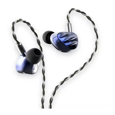 (Blue) In Ear Wired Earphones MMCX Music Hi-Fi Heavy Bass Monitor Headphones Earbuds Detachable 