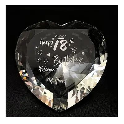 18th Birthday Gifts for Girls,18th Birthday Gifts for Daughter, Engraved Heart Crystal Keepsake 