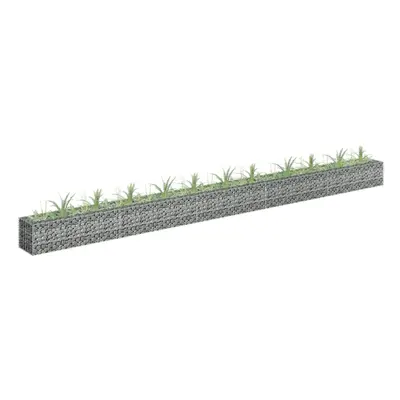 vidaXL Gabion Raised Bed Galvanised Steel 450x30cm Garden Gabion Basket Pot