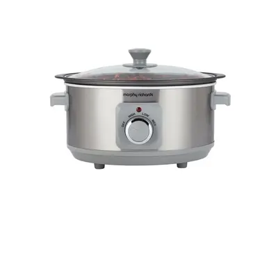 Morphy Richards Brushed Stainless Steel 3.5 Litre Aluminium Kitchen Slow Cooker