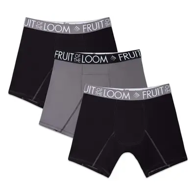 Fruit of the Loom Men's Performance Cooling Boxer Briefs Black/Grey