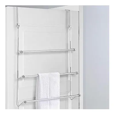 3 Tier Chrome Over Door Clothes Airer Towel Rail Rack Hanger Bar Holder Bathroom Bath Towels Sto