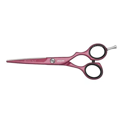 5.5-Inch Jaguar Hairdressing Scissor Sharp White Line Pastel Plus Offset-Berry