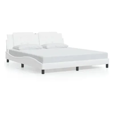 (white, x cm) vidaXL Bed Frame with Headboard Bed Black and White 120x200 cm Faux Leather