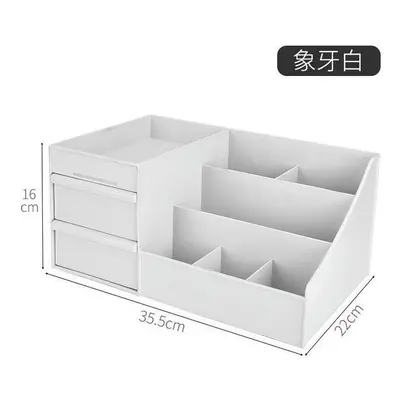 (Extra -large ivory white (waterproof thickening) send stickers) Large Desktop Cosmetics Storage