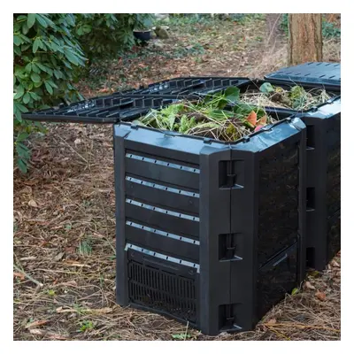 Nature Thermo Compost Bin 1200L Black Garden Waste Rubbish Trash Recycling Box