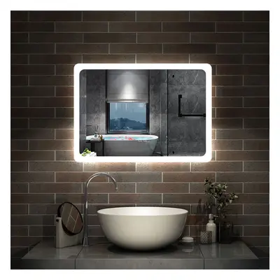 (700x500mm) Bathroom Wall Mirror with Light Bluetooth Dimmable