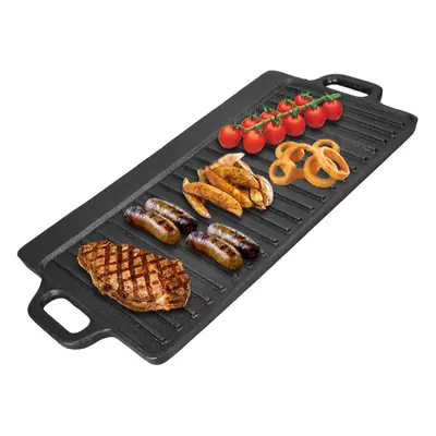 Non-Stick Coating Cast Iron Reversible Griddle Pan Electric Gas Induction Hobs