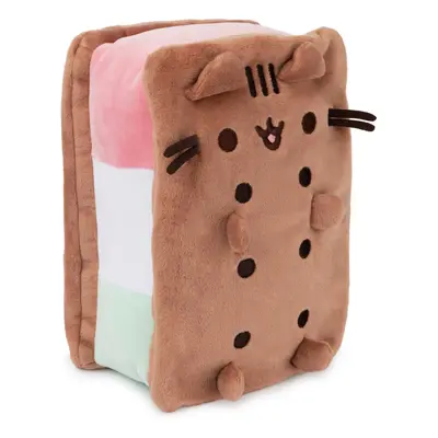 GUND Pusheen Neapolitan Ice Cream Sandwich Pusheen Plush Stuffed Animal for Ages and Up Brown 9.