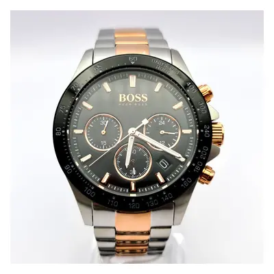 HUGO BOSS Hero Sports Gold Silver Band Black Dial Men's Watch