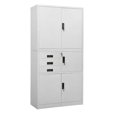 vidaXL Office Cabinet Light Grey Steel Furniture Filing File Storage Cabinet