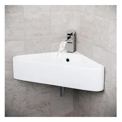 Tulla x 430mm Triangle Corner Wall Hung Basin Sink