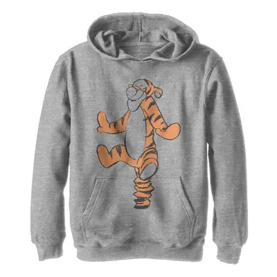 Disney Boy's Basic Sketch Tigger Hoodie Athletic Heather X-Large