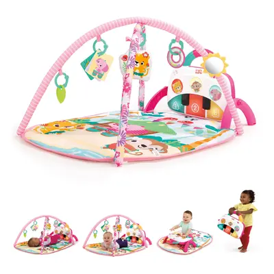 4-in-1 Groovin' Kicks Piano Gym, Tummy Time Play Mat & Activity Baby Toys, Floral Fiesta, Newbor