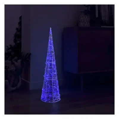 vidaXL Acrylic Decorative Pyramid LED Light Cone Blue Xmas Holiday Decoration