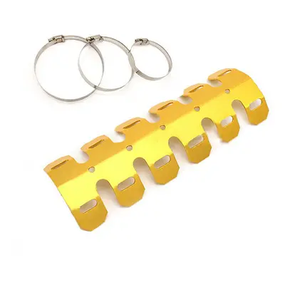 (Gold) Universal Motorcycle 2-stroke Engine Exhaust Muffler Pipe Heat Shield Cover Guard