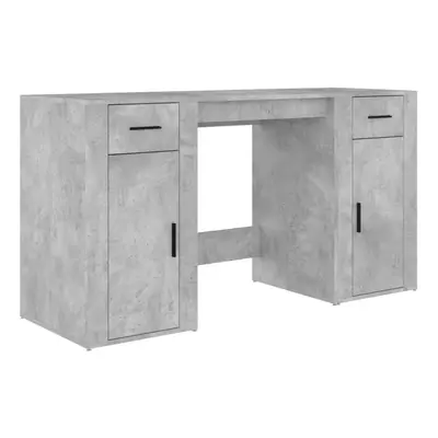 (concrete grey) vidaXL Desk with Cabinet Engineered Wood Laptop Table Office Multi Colours