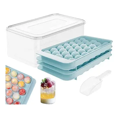 Mini Sphere Ice Cube Tray Balls, Round Ice Ball Maker Mould for Freezer, Includes Free Container