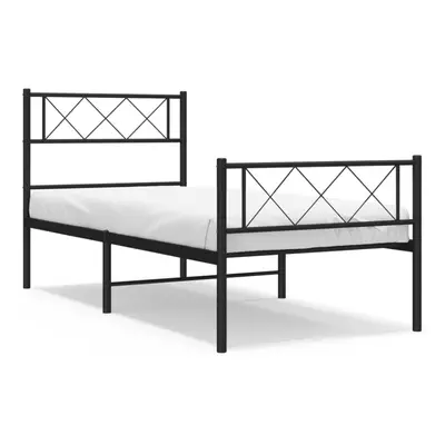 (black, x cm/with headboard & footboard) vidaXL Metal Bed Frame Bedroom Platform Bed Base Bedste