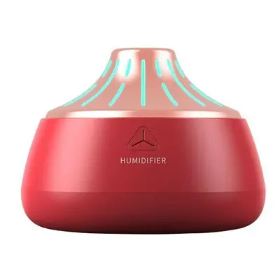 (Red) Mini USB Air Humidifier with Colorful Lights 2W 2gear 200ml Capacity 35-40ml/h Low Noise f