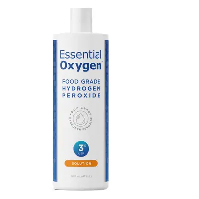 Essential Oxygen Food Grade Hydrogen Peroxide Natural Cleaner USP White Ounce Pack of