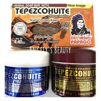 Set of Tepezcohuite creams and Bar soap El Indio Papago by Unknown