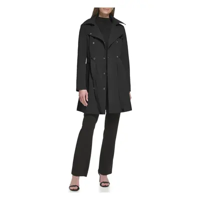 Calvin Klein Women's Double Breasted Belted Rain Jacket with Removable