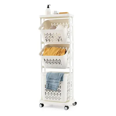 3-Tier Laundry Hamper Cart Laundry Sorter Organizer