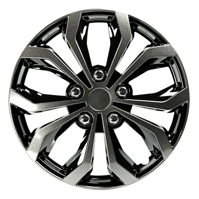 Pilot Automotive WH138-16GB Inch Spyder Black & Gunmetal Grey Universal Hubcap Wheel Covers For 