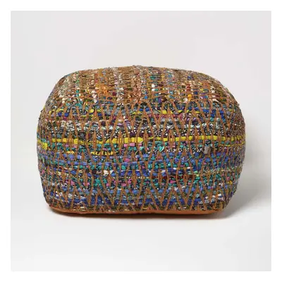 (60 x x cm) Multi-Colour Chindi Design Bean Filled Pouffe