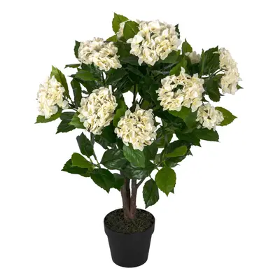 Homescapes Cream Hydrangea Artificial Plant with Pot, cm