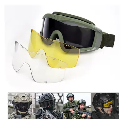 (Green) Military Airsoft Tactical Goggles Shooting Glasses Motorcycle Windproof Wargame