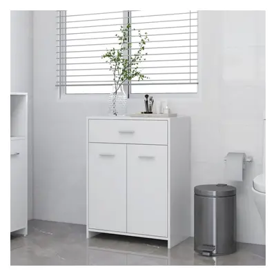 vidaXL Bathroom Cabinet White Chipboard Laundry Room Rack Wall Storage Mounted