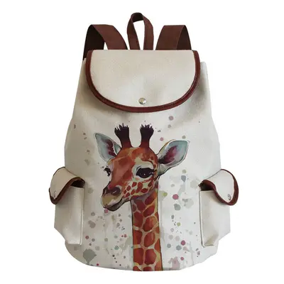 (sj4303 Giraffe) Watercolor Animal Giraffe Print Womens Backpack University Large Capacity