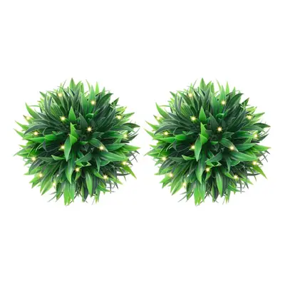 vidaXL Artificial Boxwood Balls with LED Lights pcs Green cm