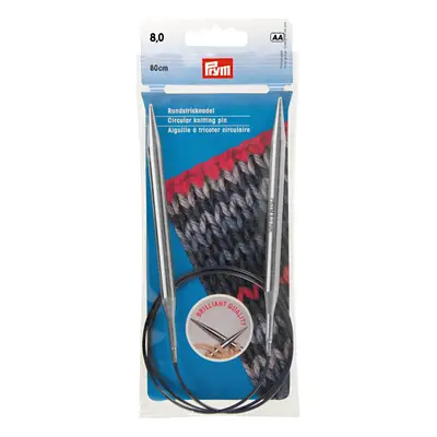 Prym 32"" Circular Brass 8mm Knitting Needles Silver