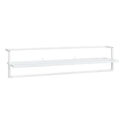 vidaXL Towel Rack White Iron Bathroom Wall-mounted Towel Hanger Floating Shelf