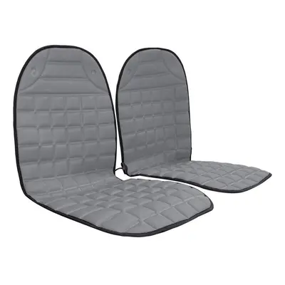 (Grey) Car Front Seat Heating Cover Pad with Intelligent Temperature Controller 2pcs 12V