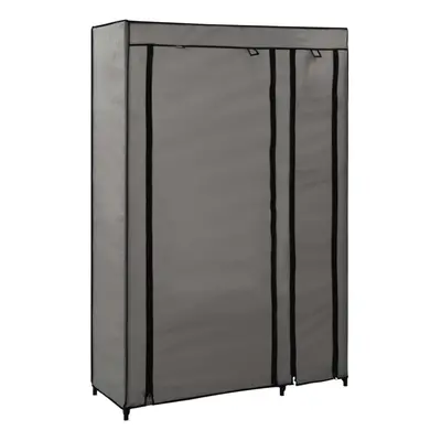 vidaXL Folding Wardrobe Grey Fabric Clothes Storage Cabinet Organiser Shelves