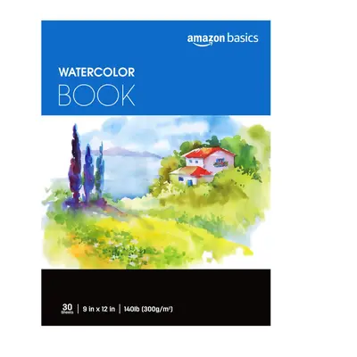 Amazon Basics Watercolor Pad 9x12 lb gsm Sheets White