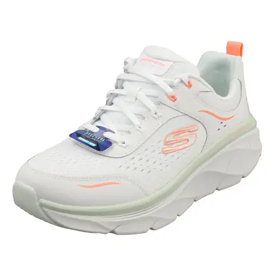 Skechers D'lux Walker 2.0 Womens Fashion Trainers in White Multicolour - UK