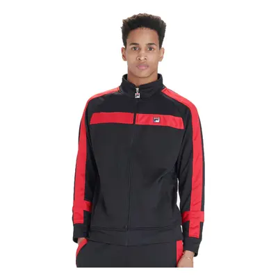 Fila Vintage Renzo Stripe Track Jacket | Black/Chinese Red Medium Blac