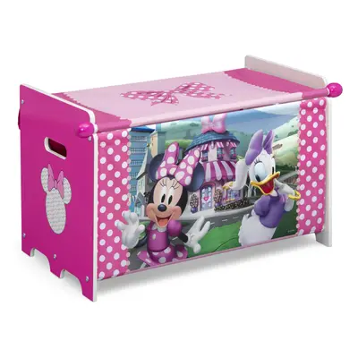 Delta Children Minnie Mouse Toy Box with Retractable Fabric Top Pink